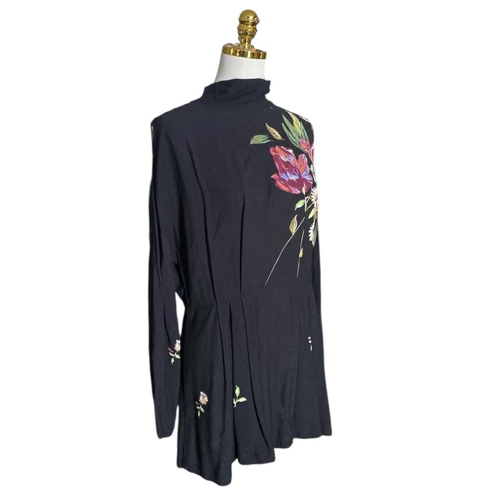 Free People Black and Pink Floral Tunic - Picture 7 of 11